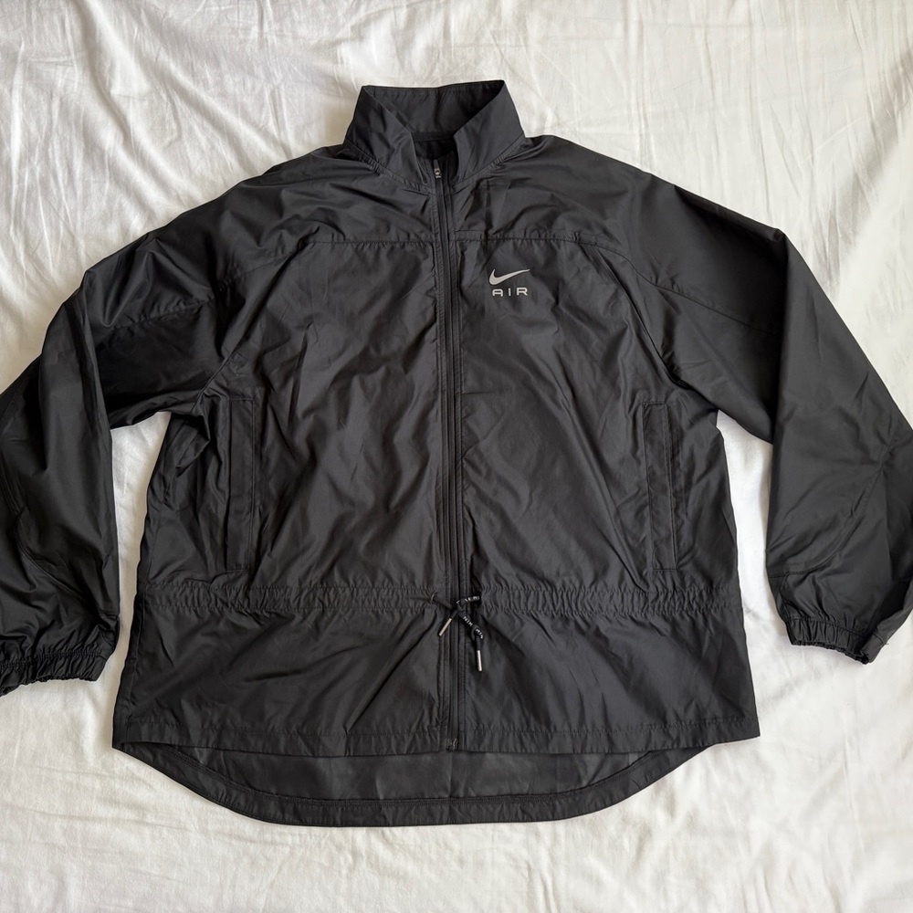 Nike Windbreaker Jacket Women Size Medium Black Running Water Resistance Hoodie